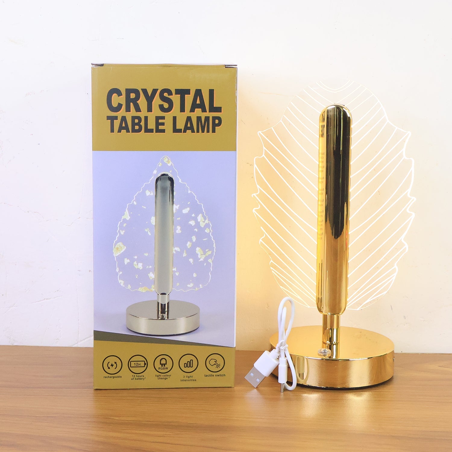 Premium Leaf Shape Crystal Table Lamp (1 Pc) Premium Leaf Shape Crystal Table Lamp (1 Pc)